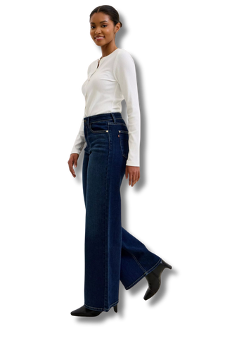 Judy Blue High-Waisted Wide-Leg Dark Wash Jeans