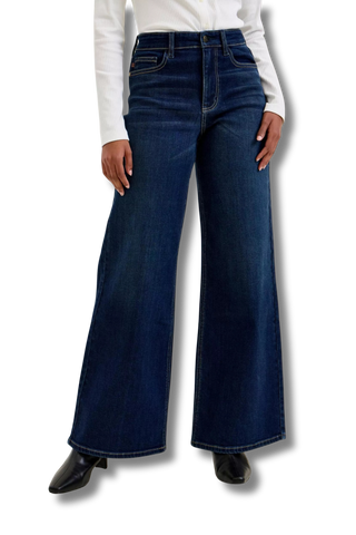 Judy Blue High-Waisted Wide-Leg Dark Wash Jeans