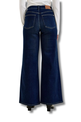 Judy Blue High-Waisted Wide-Leg Dark Wash Jeans