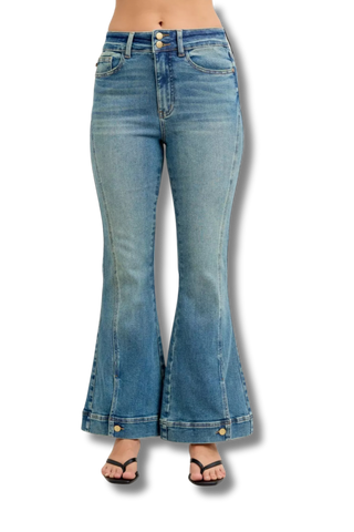 Judy Blue High Waist Vintage Wash Flare Jeans