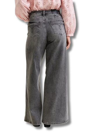 Judy Blue Mid Rise Palazzo Split Back Yoke