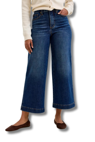 Judy Blue High Rise T.C. Claudia Ankle Wide Jeans