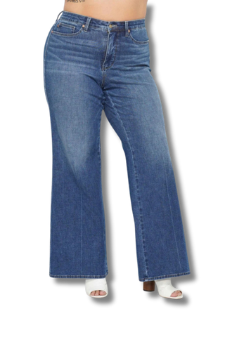 Judy Blue High Waisted Tummy Control Retro Wide Jeans