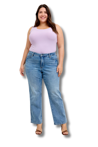 Judy Blue Midrise Tummy Control Vintage Straight Jeans