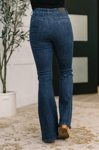 Judy Blue High Rise Flare with Patch Pockets