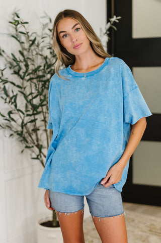 Everyday Mineral Wash Relaxed Top in Deep Sky