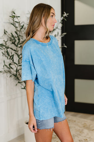 Everyday Mineral Wash Relaxed Top in Deep Sky
