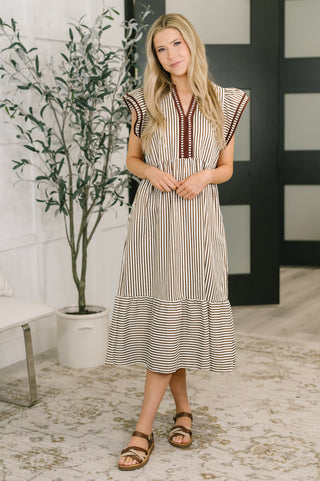 Afternoon by the Sea Cap Sleeve Tiered Dress