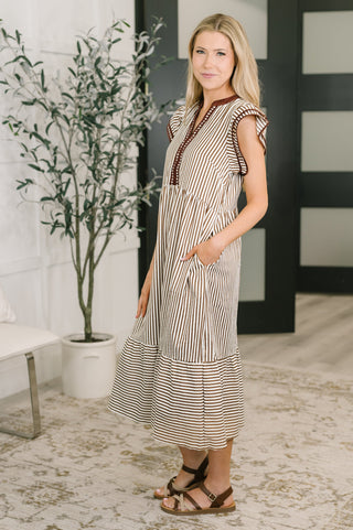 Afternoon by the Sea Cap Sleeve Tiered Dress