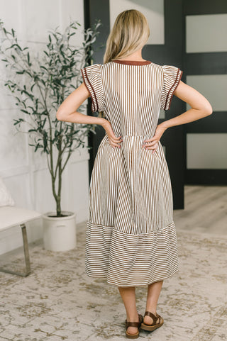 Afternoon by the Sea Cap Sleeve Tiered Dress