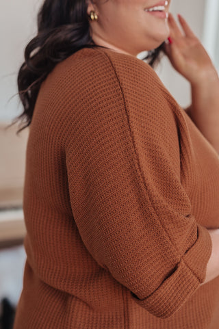 Easy Days Knit Sweater Top in Rust