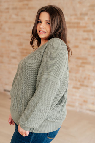 Morning Tide Sage V-Neck Sweater