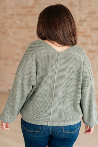 Morning Tide Sage V-Neck Sweater