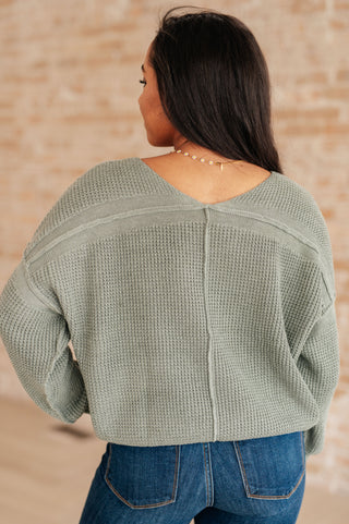 Morning Tide Sage V-Neck Sweater