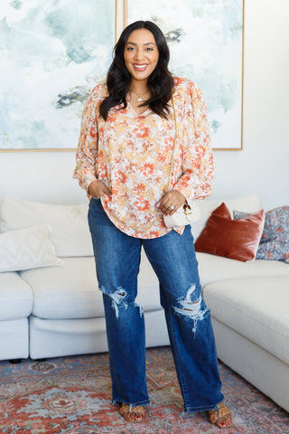 Golden Harvest Floral Blouse