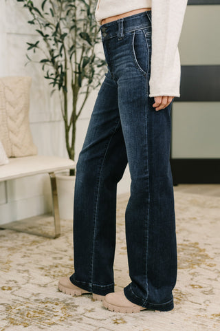 Judy Blue Marty High Waist Trouser Wide Leg Jean