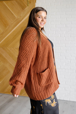 Lounge Knit Cardigan in Chestnut