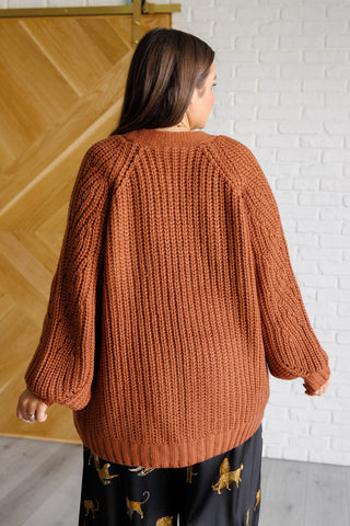 Lounge Knit Cardigan in Chestnut