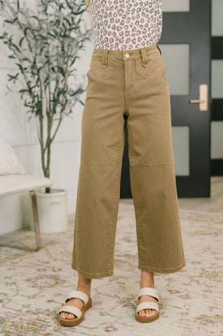 Judy Blue High Waist Wide Leg Ankle Jean with Vintage Front Yoke