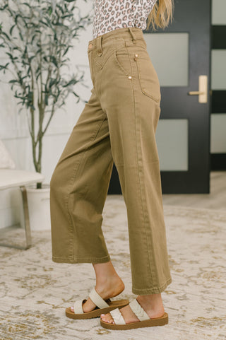 Judy Blue High Waist Wide Leg Ankle Jean with Vintage Front Yoke