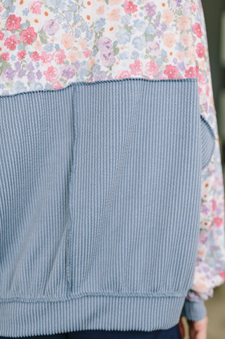 New Favorite Drop Shoulder Floral Pullover