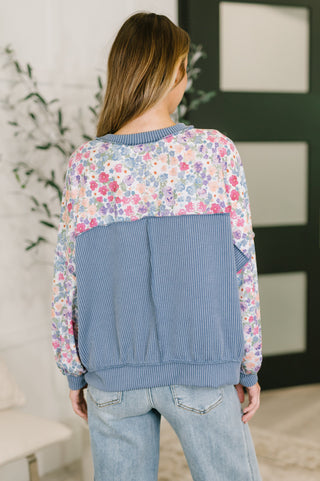New Favorite Drop Shoulder Floral Pullover