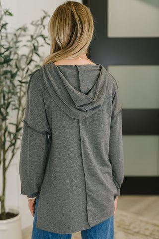 Heather Gray Stripe Pullover Hoodie