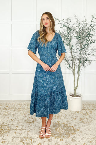 Village Daydream Blue Midi Dress