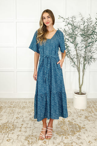 Village Daydream Blue Midi Dress