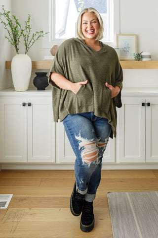By the Fire Poncho in Olive