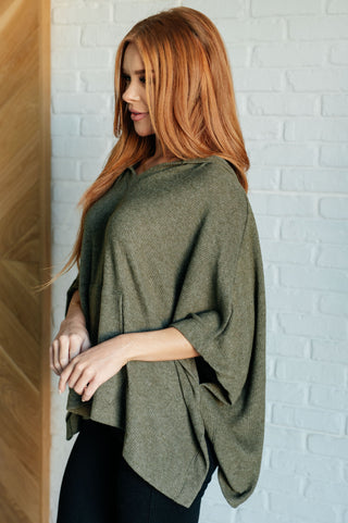 By the Fire Poncho in Olive