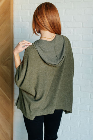 By the Fire Poncho in Olive