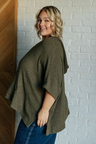 By the Fire Poncho in Olive