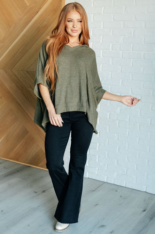 By the Fire Poncho in Olive