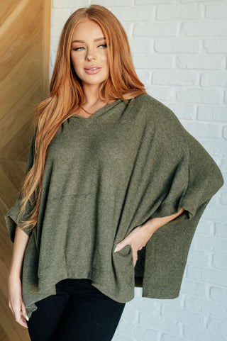 By the Fire Poncho in Olive