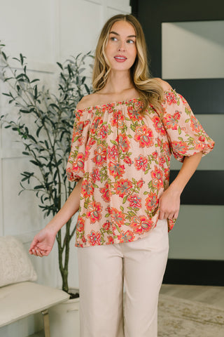 Floral Breeze Off the Shoulder Blouse