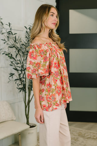 Floral Breeze Off the Shoulder Blouse
