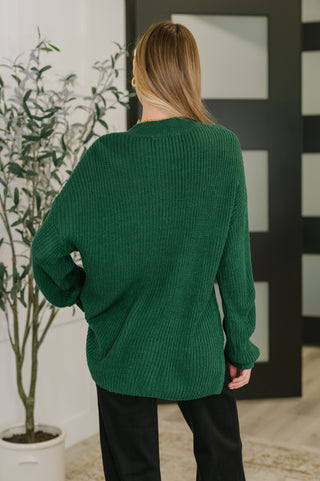 Cozy Textured Pullover in Hunter Green