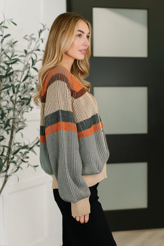 Library Lounge Stripe Relaxed Cardigan