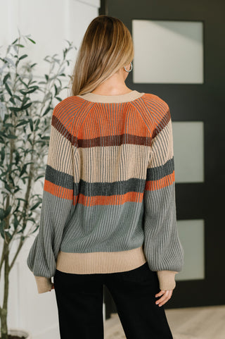 Library Lounge Stripe Relaxed Cardigan