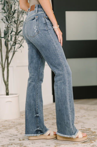 Judy Blue High Rise Bootcut with Fray Hem
