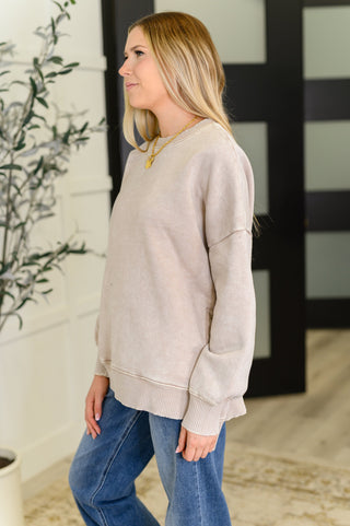 Mineral Wash Pullover in Ash Mocha