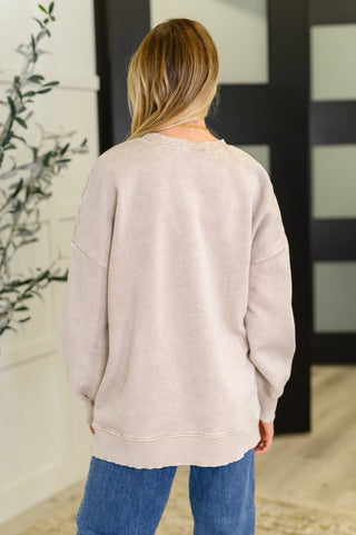 Mineral Wash Pullover in Ash Mocha