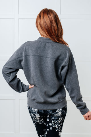 Mock Neck Sweatshirt in Gray