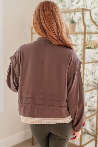 Coffee Run Cropped Jacket in Brown