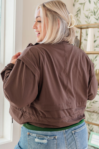 Coffee Run Cropped Jacket in Brown