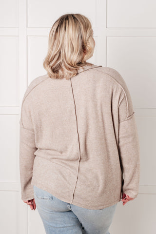 Basic Ribbed Hacci Sweater in H Mocha