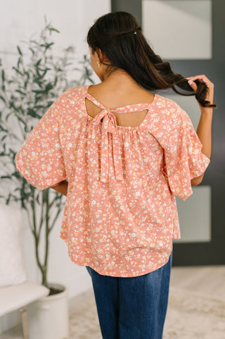 Easy Breeze Floral Square Beck Top in Dusty Rose