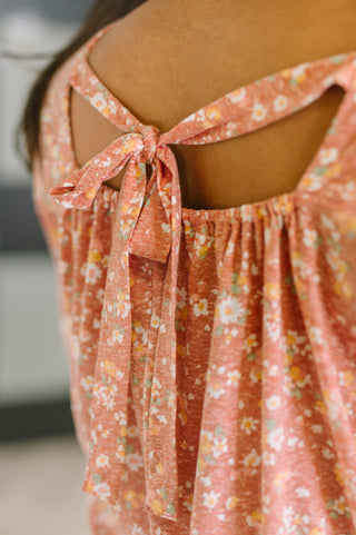 Easy Breeze Floral Square Beck Top in Dusty Rose