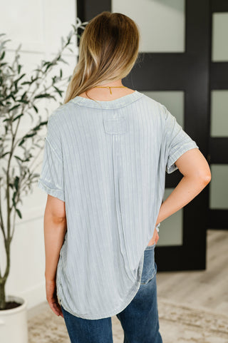 Lived-In Mineral Wash Top in Light Grey